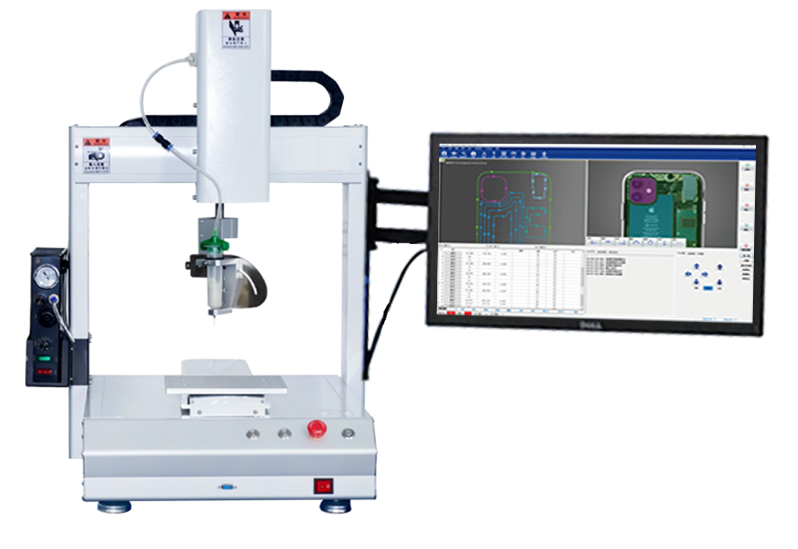 四轴阀旋转桌面式视觉点胶机